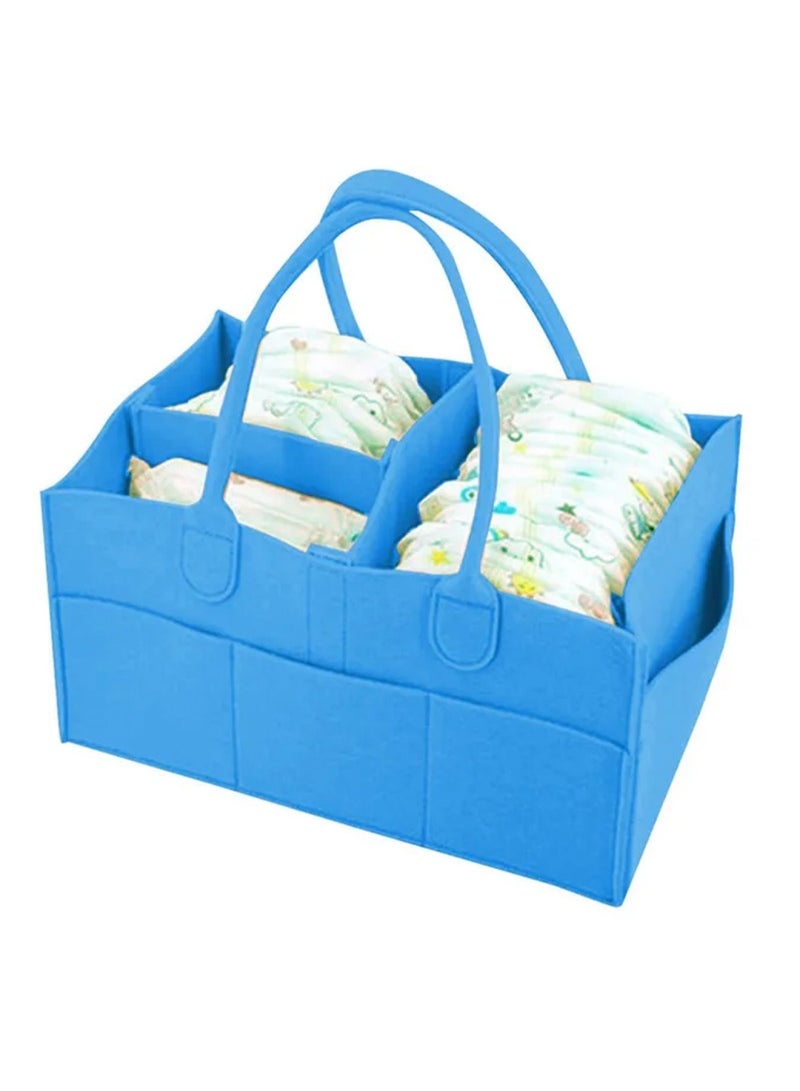STAR BABiES حقيبة حفاضات كومبو كادي منظم مع مريلة قابلة للتصرف 5 قطع حقيبة معطرة 5 قطع زرقاء - Image 3
