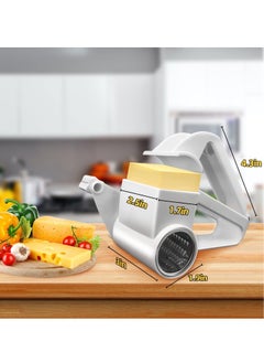 Hihonor Cheese Grater with Handle, Rotary Cheese Grater,Vegetable, Chocolate, Hard Cheese & Nut Grater, White  - Image 5