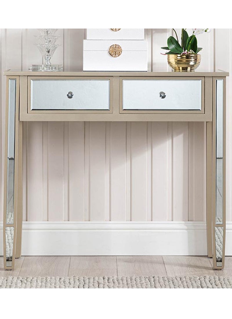 VANITY LIVING VANITY LIVING Console Table, Modern Design Mirrored Narrow Hallway Table, Treviso Slim Wooden Framed Entryway Hall Table for Living Room Furniture  - Image 1