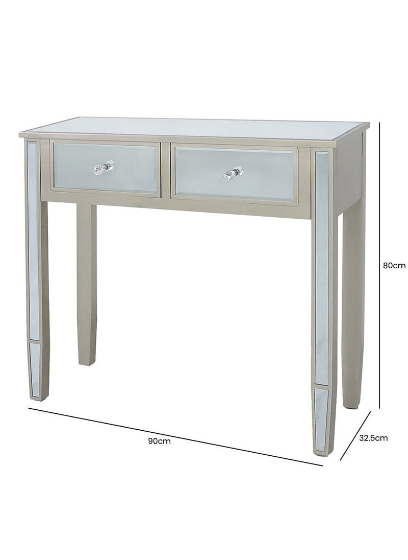 VANITY LIVING VANITY LIVING Console Table, Modern Design Mirrored Narrow Hallway Table, Treviso Slim Wooden Framed Entryway Hall Table for Living Room Furniture  - Image 2