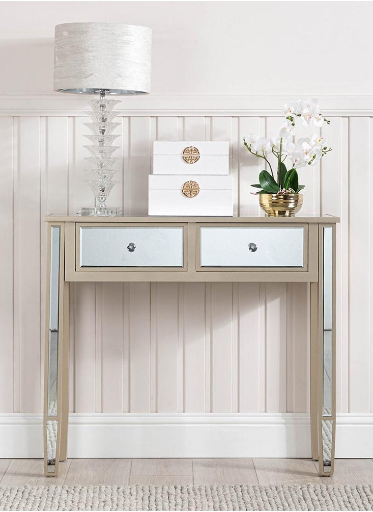 VANITY LIVING VANITY LIVING Console Table, Modern Design Mirrored Narrow Hallway Table, Treviso Slim Wooden Framed Entryway Hall Table for Living Room Furniture  - Image 3