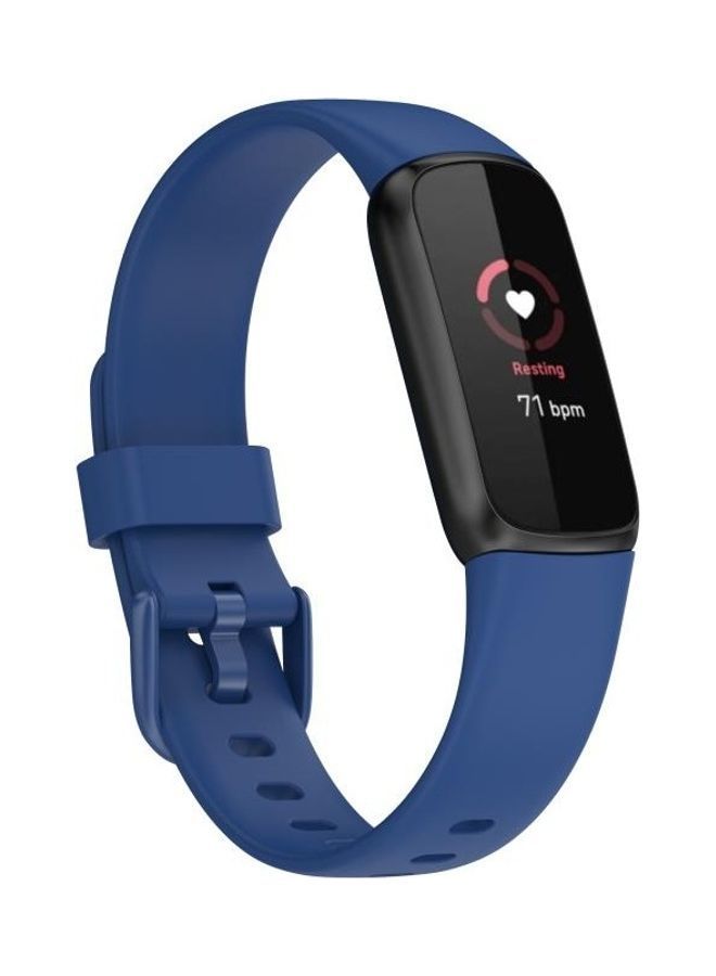 NIBEMINENT Silicone Buckle Replacement Strap Watchband For Fitbit Luxe Size:S Dark Blue - Image 4