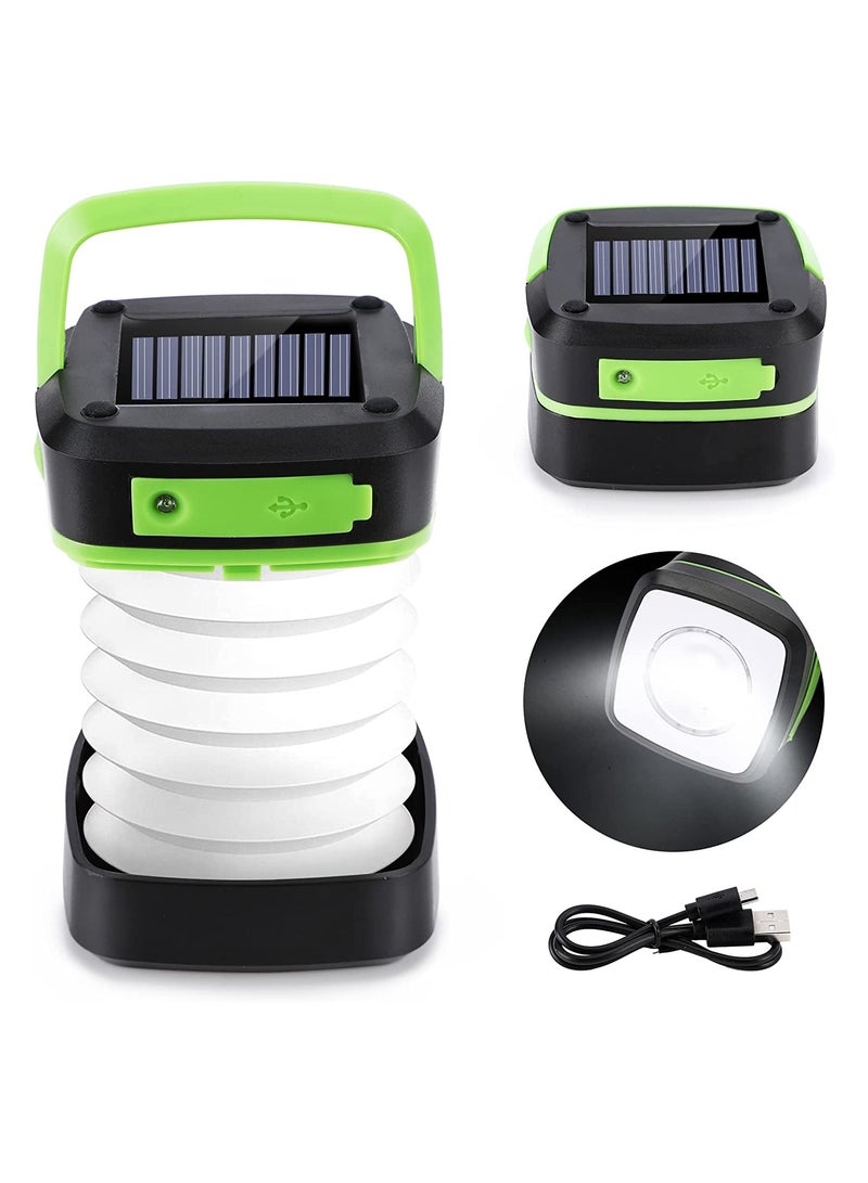 SYOSI SYOSI Solar USB Camping Lantern, Rechargeable LED Camping Lights Portable Collapsible Tent Lights, 3 Modes Emergency Light and Power Bank, for Garden, Camping, Hiking, Fishing, Power Cuts - Image 1