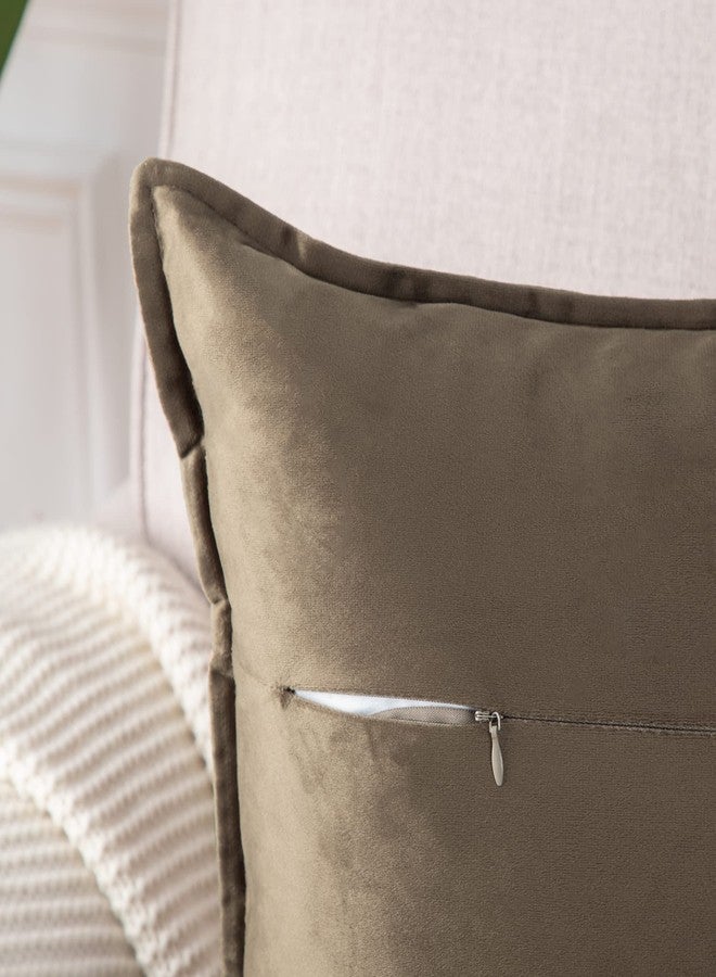 MADIZZ Set of 2 Super Soft Velvet Decorative Throw Pillow Covers 12x20 inch Brown Rectangular with Fringe Luxury Style Cushion Case Pillow Shell for Sofa Bedroom - Image 3