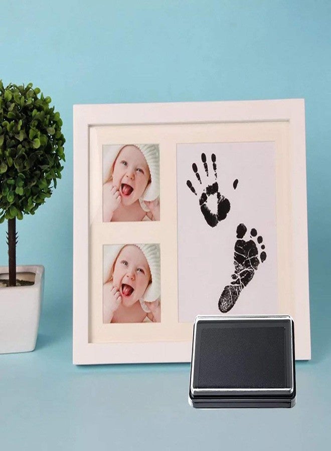 Desi Rang Baby Hand and Footprint kit with Frame, Infant Foot and Handprint, Hand Foot Impression Print DIY, No Touch, Safe Non Toxic Ink pad, Color : Black, Frame : White - Image 5