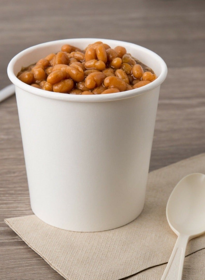 Crystal Premium White Paper Soup Cup 26oz with Secure PP Lid - Pack of 50  - Image 4