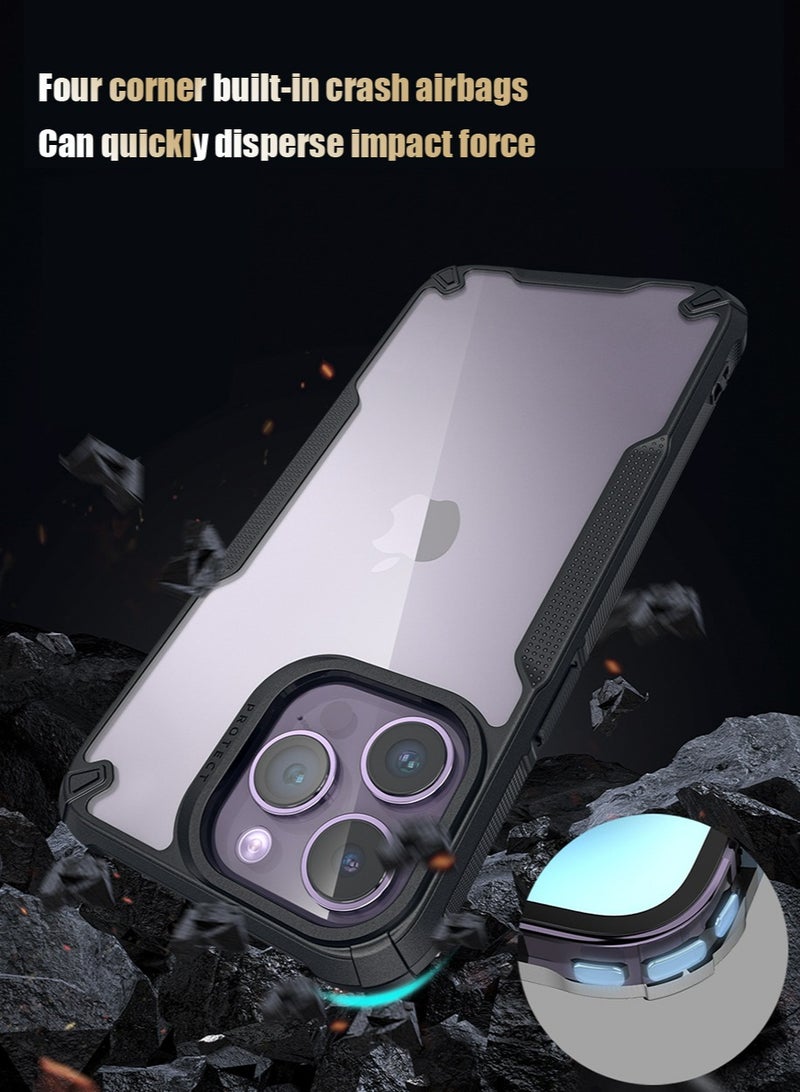 Compatible with iPhone 15 Pro Case Cover Transparent Hard Back Soft Flexible TPU Four Corner Bumper Scratch Resistant Shockproof Protection iPhone 15 Pro Anti-slip Back Cover - Image 2