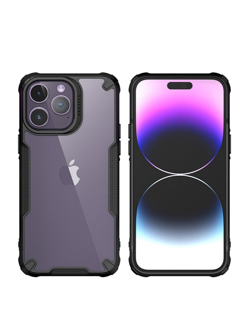 Compatible with iPhone 15 Pro Case Cover Transparent Hard Back Soft Flexible TPU Four Corner Bumper Scratch Resistant Shockproof Protection iPhone 15 Pro Anti-slip Back Cover - Image 1