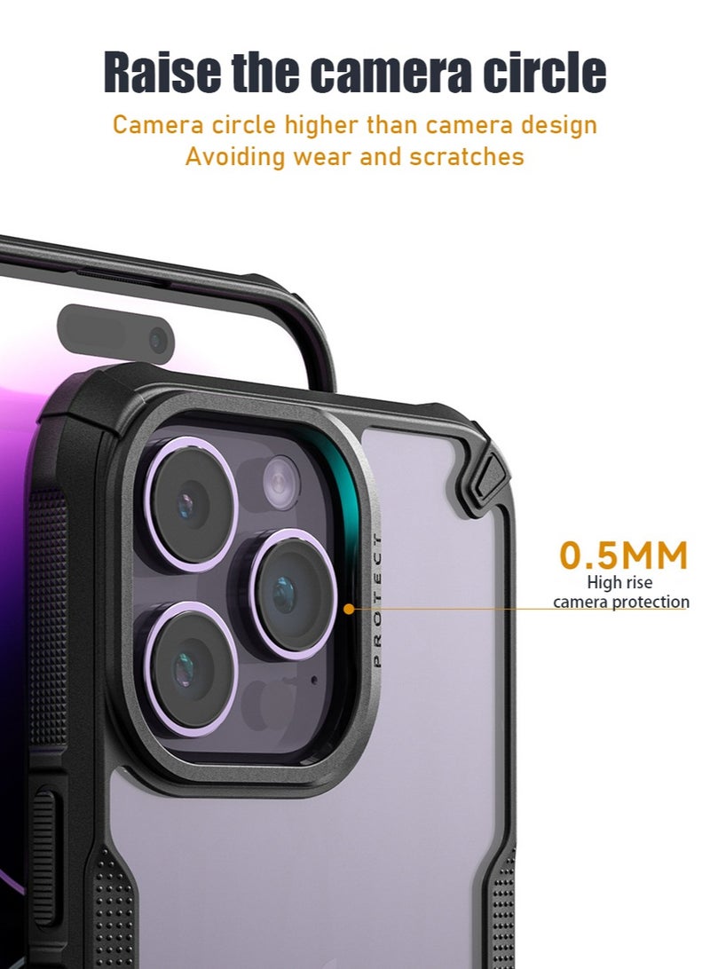 Compatible with iPhone 15 Pro Case Cover Transparent Hard Back Soft Flexible TPU Four Corner Bumper Scratch Resistant Shockproof Protection iPhone 15 Pro Anti-slip Back Cover - Image 5