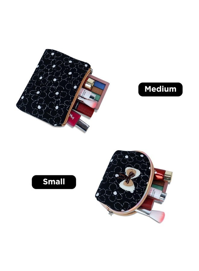 NFI essentials 3 Pcs. Cosmetic Pouch Makeup Pouch Semi-Circle Vanity Bag Travel Organizer Toiletry Pouch for Women Zippered Pouch Set, Large, Medium, Small - Image 3