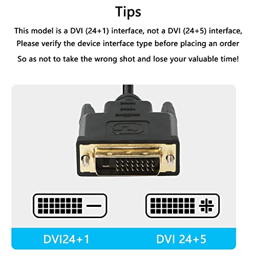 XMSJSIY Micro HDMI to DVI-D Adapter, Male to DVI Connector - 1.8M Cable for Monitor/Display/Projector Video Converter (1 Pack) - Image 2