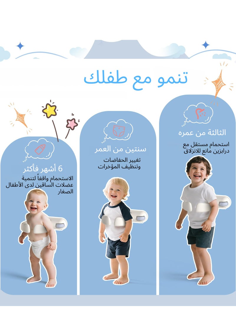 اكسيسن حامل استحمام للأطفال، رف حمام قابل للطي مثبت على الحائط، دعامة استحمام قابلة للتعديل للأطفال، أداة مساعدة لاستحمام الأطفال وتغيير الحفاضات، هدية مثالية للرضع والأولاد والبنات - Image 5