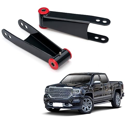 Parfyter 3 Inch Rear Drop Lowering Shackle Suspension Kit Compatible With 2001-2010 Chevrolet Silverado 1500 2500 3500 HD/GMC Sierra 1500 2500 3500 HD Models - OEM 410730 - Image 1