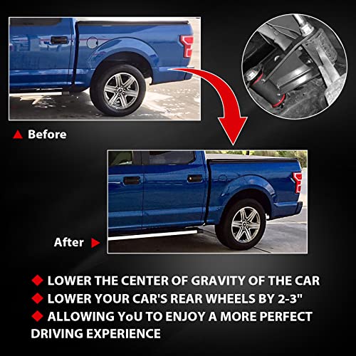 Parfyter 3 Inch Rear Drop Lowering Shackle Suspension Kit Compatible With 2001-2010 Chevrolet Silverado 1500 2500 3500 HD/GMC Sierra 1500 2500 3500 HD Models - OEM 410730 - Image 3