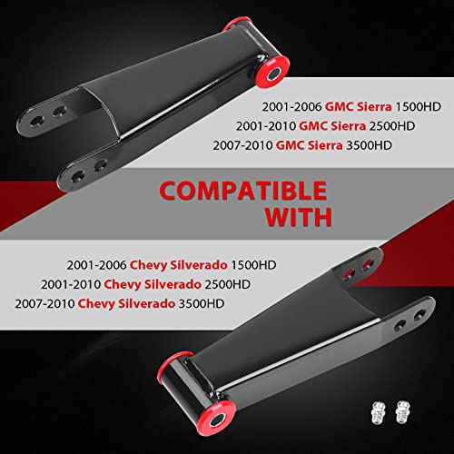 Parfyter 3 Inch Rear Drop Lowering Shackle Suspension Kit Compatible With 2001-2010 Chevrolet Silverado 1500 2500 3500 HD/GMC Sierra 1500 2500 3500 HD Models - OEM 410730 - Image 2