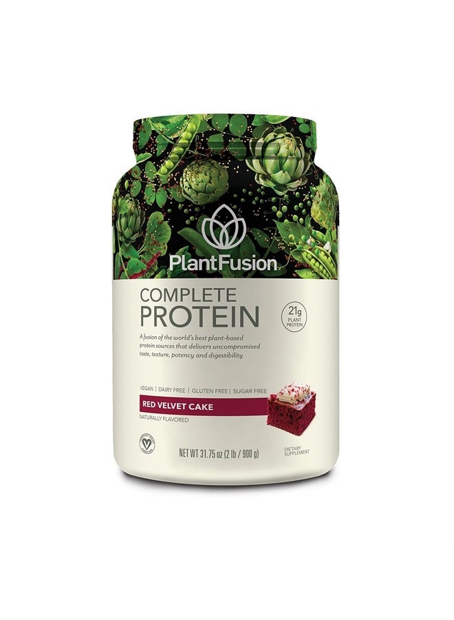 PlantFusion مسحوق بروتين نباتي كامل - مسحوق بروتين نباتي مع BCAAs، إنزيمات هضمية وبروتين البازلاء - كيتو، خالي من الغلوتين، خالي من الصويا، غير الألبان، بدون سكر، غير معدّل وراثيًا - ريد فلفت 2 رطل - Image 1