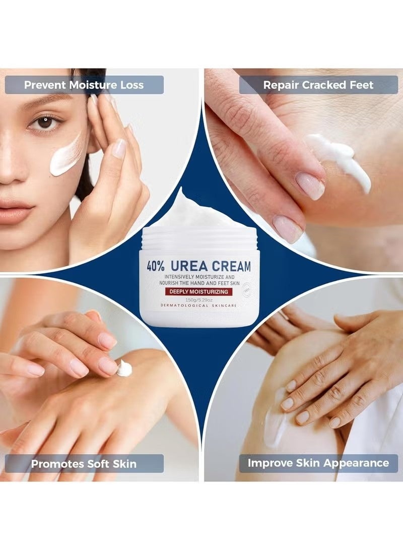 CANAMIN 40% Urea Cream for Cracked Feet & Hands 150g, Urea Cream for Dry Skin Moisturizer Cream, Callus Remover, Foot and Hand Cream Care Lotion Nourishes Repairs & Softens Skin Heels Repair Cream - Image 5
