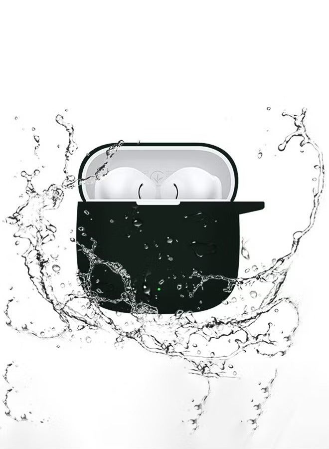 Ocean Protective Case Compatible with Huawei FreeBuds SE 2, Silicone Case Cover Shockproof Anti-Fall Full Protective Earphone Case with Portable Hook Keychain (Black)  - Image 5