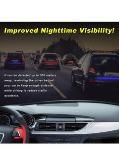Generic 2PCS Car Trunk Reflective Sticker, Night Visibility Auto Rear Bumper Reflective Strips, Waterproof Adhesive Stickers for Safe Driving, Vehicle Exterior Decor Accessories (Red & Blue)  - Image 5