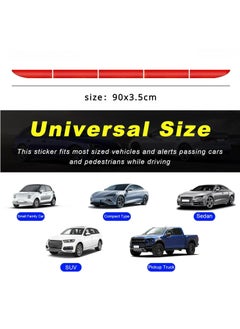 Generic 2PCS Car Trunk Reflective Sticker, Night Visibility Auto Rear Bumper Reflective Strips, Waterproof Adhesive Stickers for Safe Driving, Vehicle Exterior Decor Accessories (Red & Blue)  - Image 2