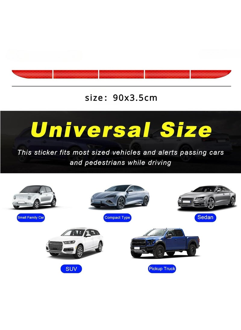 Generic 2PCS Car Trunk Reflective Sticker, Night Visibility Auto Rear Bumper Reflective Strips, Waterproof Adhesive Stickers for Safe Driving, Vehicle Exterior Decor Accessories (Red & Blue)  - Image 2