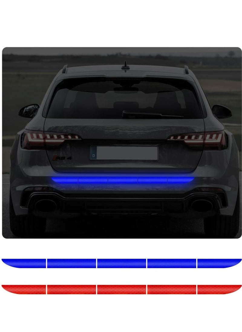Generic 2PCS Car Trunk Reflective Sticker, Night Visibility Auto Rear Bumper Reflective Strips, Waterproof Adhesive Stickers for Safe Driving, Vehicle Exterior Decor Accessories (Red & Blue)  - Image 1