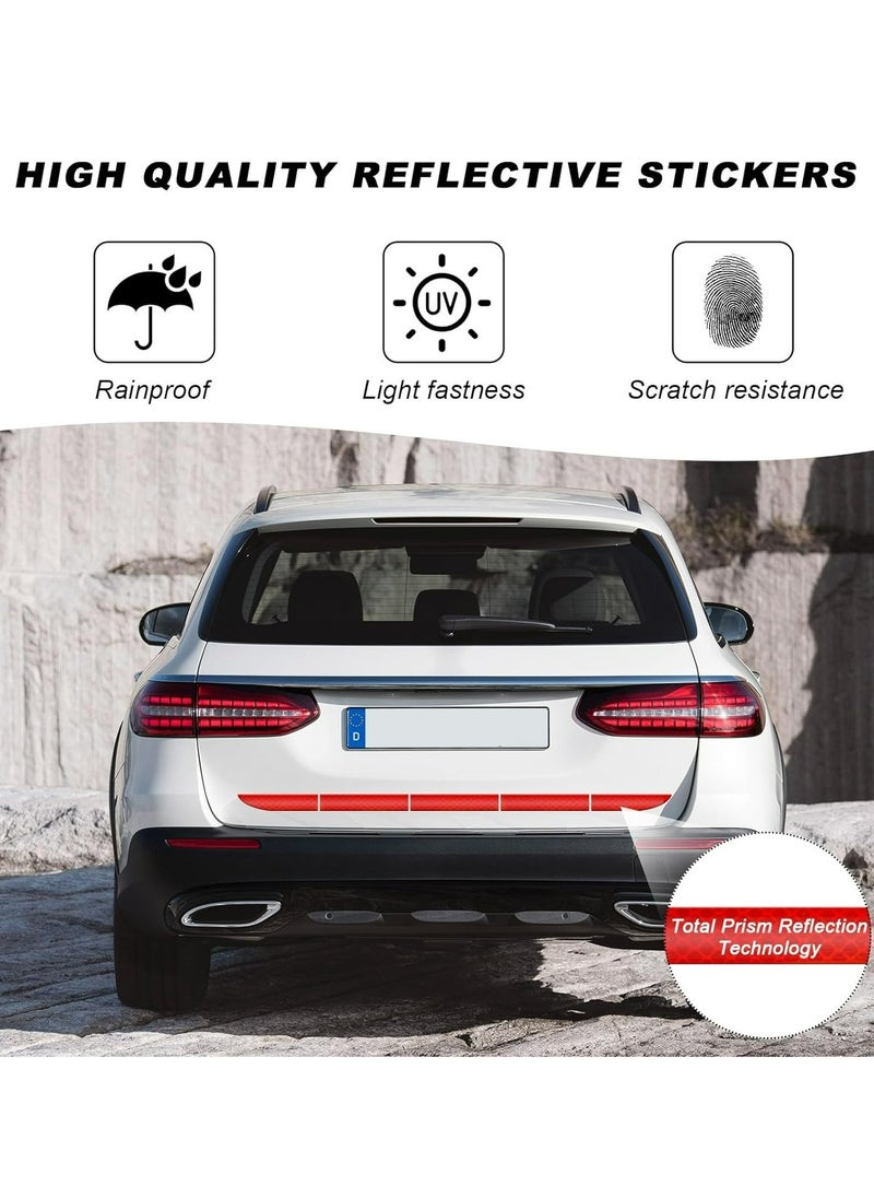 Generic 2PCS Car Trunk Reflective Sticker, Night Visibility Auto Rear Bumper Reflective Strips, Waterproof Adhesive Stickers for Safe Driving, Vehicle Exterior Decor Accessories (Red & Blue)  - Image 3