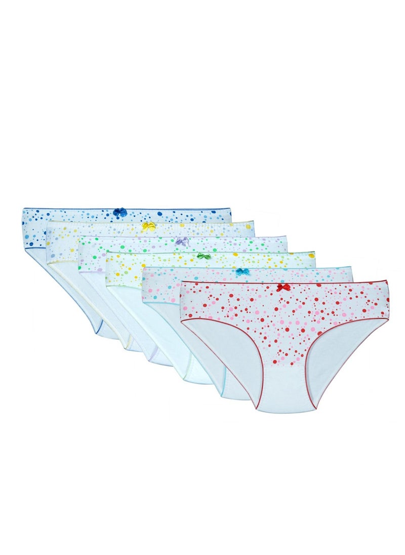 City Rose 6 -Pieces Elastic Briefs Bikini Bottom underwear Cotton Women Multicolor  - Image 1