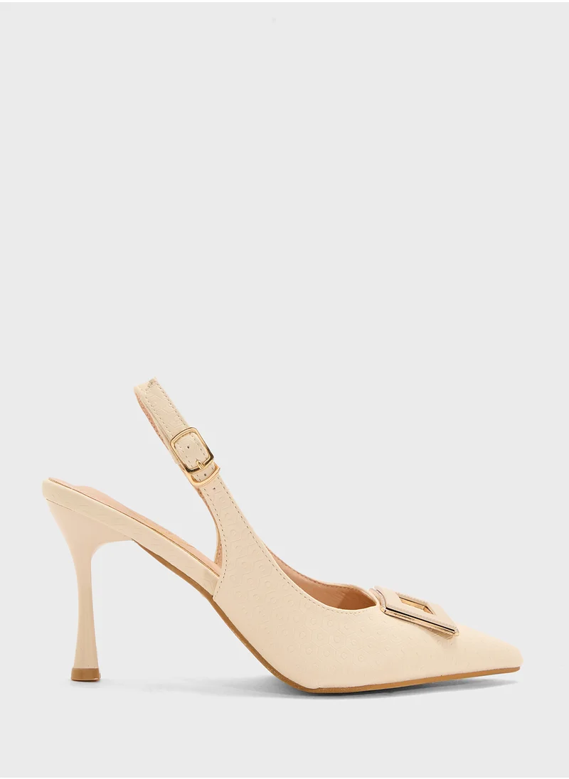 بي ار High Heeled Sling Back Pump