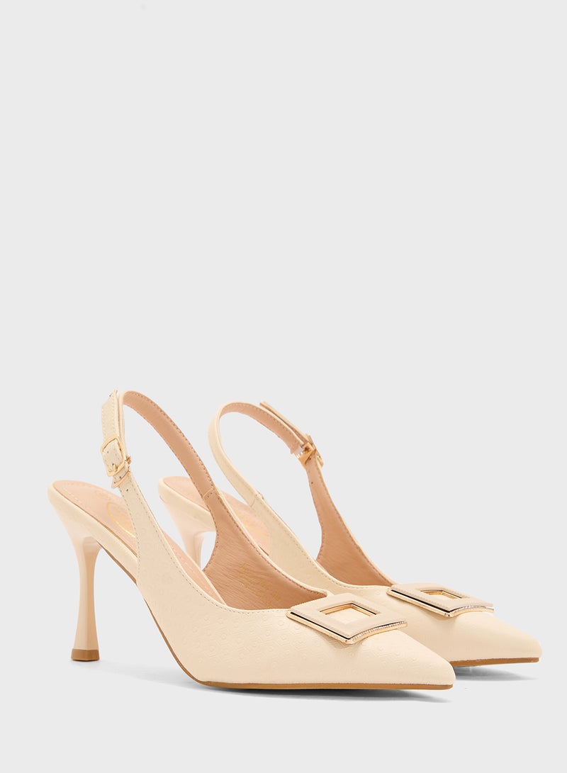 BR High Heeled Sling Back Pump  - Image 4