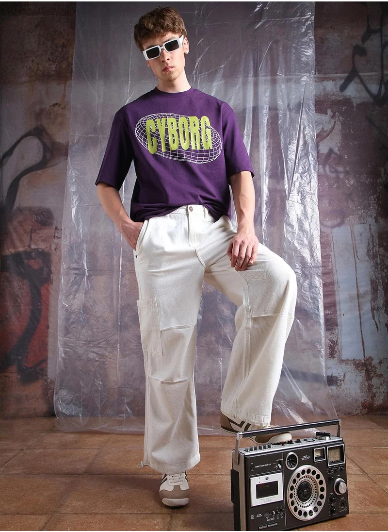 Hubberholme White Baggy Jeans Washed design crafted from 100% Cotton with Button closure.
