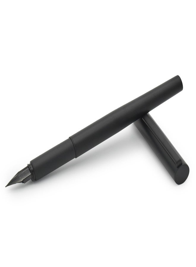 BUZZ COOL Black Fountain Ink Pen With Ink Converter Pump | Metal Body Fountain Pen with Fine Nib(0.5mm) | Zero Ink Leakage Smooth Writing Ink Pen - Image 1
