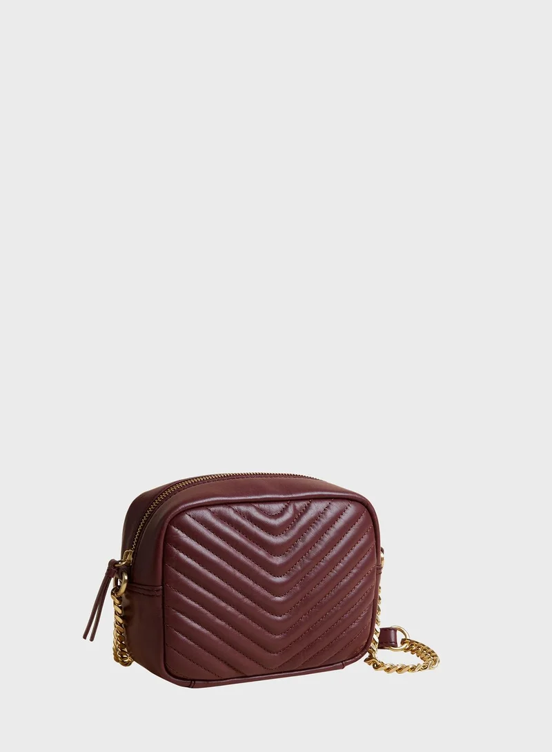 Marks & Spencer Leather Quilted Camera Crossbody Bag