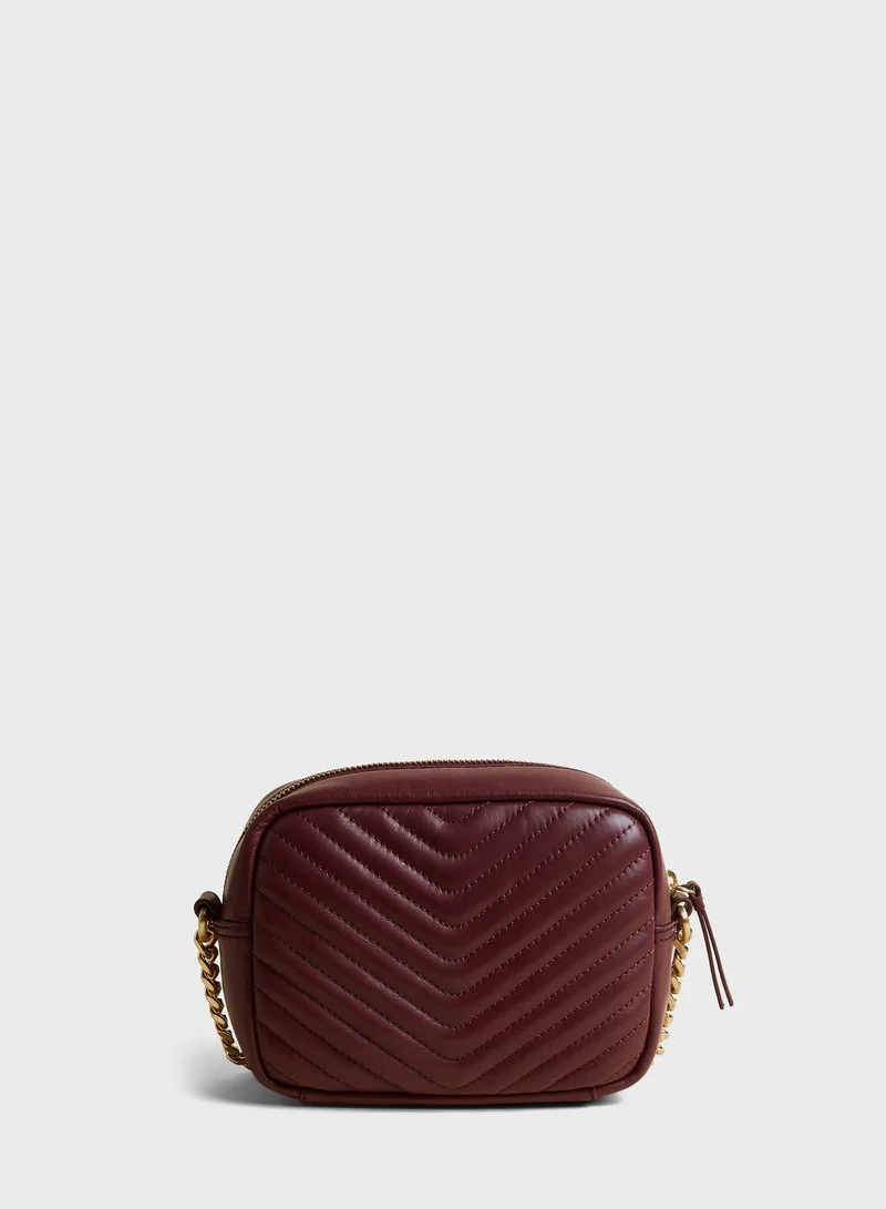 Marks & Spencer Leather Quilted Camera Crossbody Bag