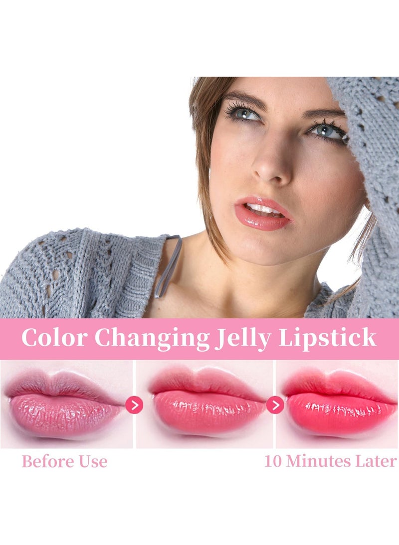 Kormesic أحمر شفاه جيلي شفاف متغير اللون مع زهرة في الداخل، مرطب وملمع ومغذي شفاه يدوم طويلاً - Image 3