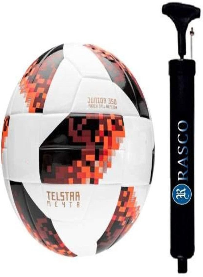 RASCO Combo TELSTAR Football with Air Pump, Size 5, (Red) - Image 4