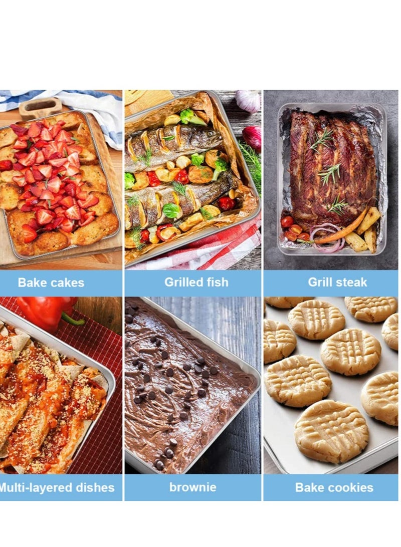 Excefore Stainless Steel Pan Baking Tray with Cooling Rack,Easy Clean & Dishwasher Safe, Oven Trays for Bread/Biscuits/Meat Cooking - 12 x 10 x 1 inch - Image 4