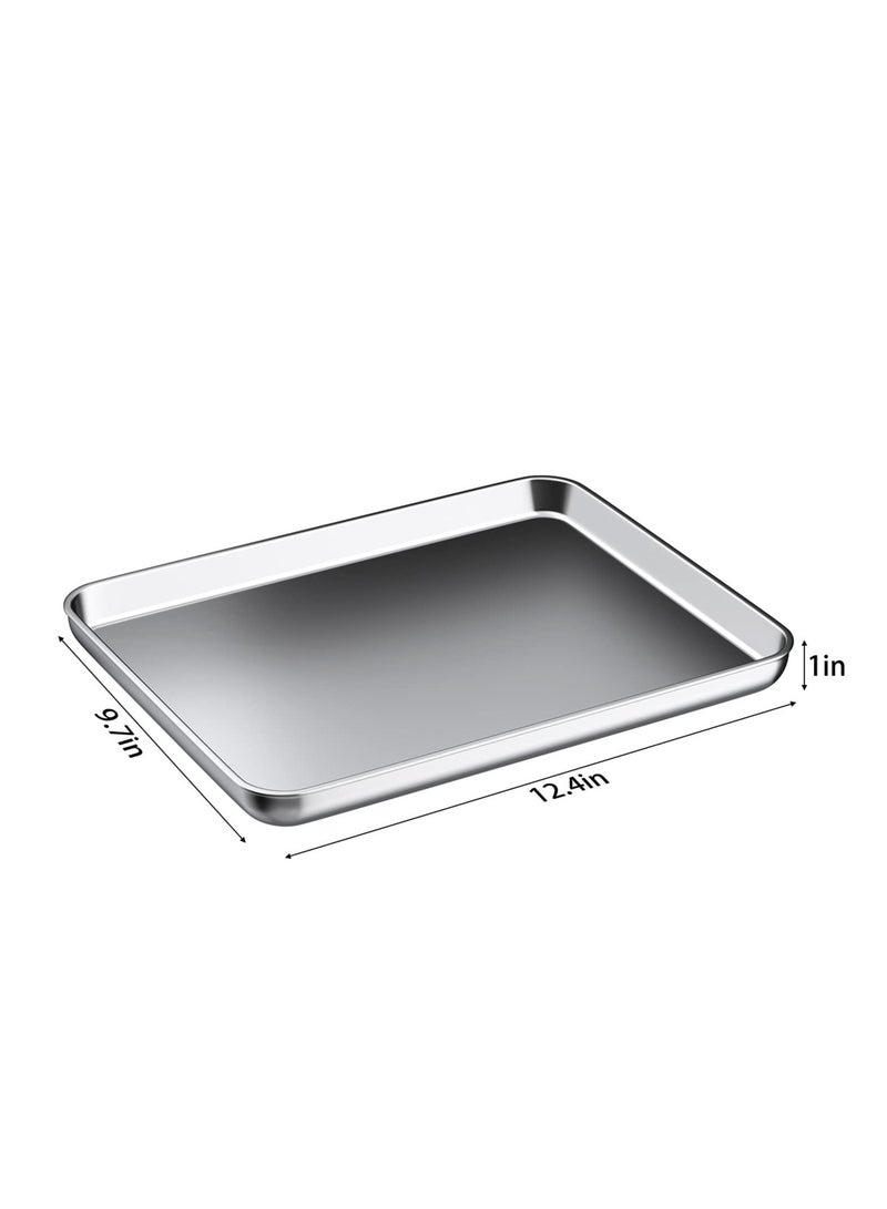 Excefore Stainless Steel Pan Baking Tray with Cooling Rack,Easy Clean & Dishwasher Safe, Oven Trays for Bread/Biscuits/Meat Cooking - 12 x 10 x 1 inch - Image 5