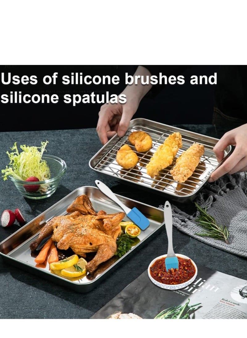 Excefore Stainless Steel Pan Baking Tray with Cooling Rack,Easy Clean & Dishwasher Safe, Oven Trays for Bread/Biscuits/Meat Cooking - 12 x 10 x 1 inch - Image 3