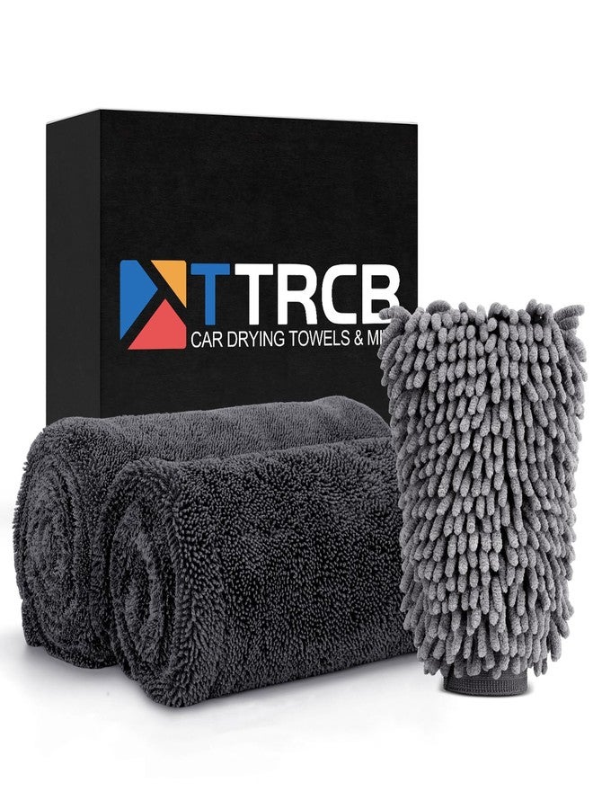 TTRCB 2 Pack Microfiber Towels for Cars, Car Drying Towel (36" x 24"), 1300 GSM Ultra-Absorbent, Streak Free, Premium Double Twisted-Loop Drying Towels Car Detailing with Car Wash Mitt for SUV, RV, Truck - Image 1