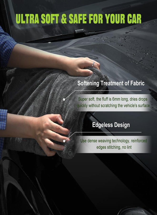 TTRCB 2 Pack Microfiber Towels for Cars, Car Drying Towel (36" x 24"), 1300 GSM Ultra-Absorbent, Streak Free, Premium Double Twisted-Loop Drying Towels Car Detailing with Car Wash Mitt for SUV, RV, Truck - Image 5