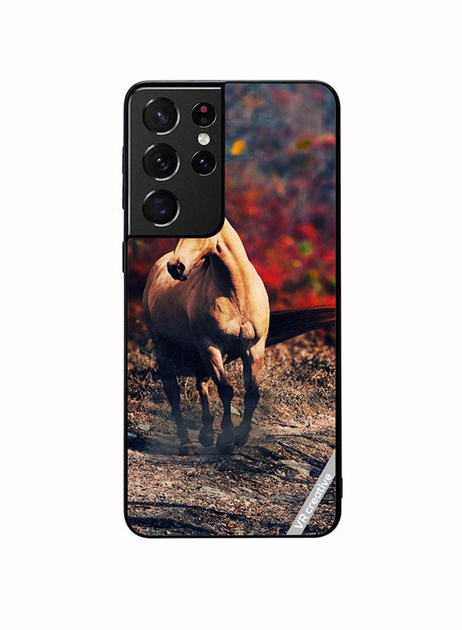 VR CREATIVE Protective Case Cover For Samsung Galaxy S21 Ultra 5G Horse Design Multicolour - Image 1