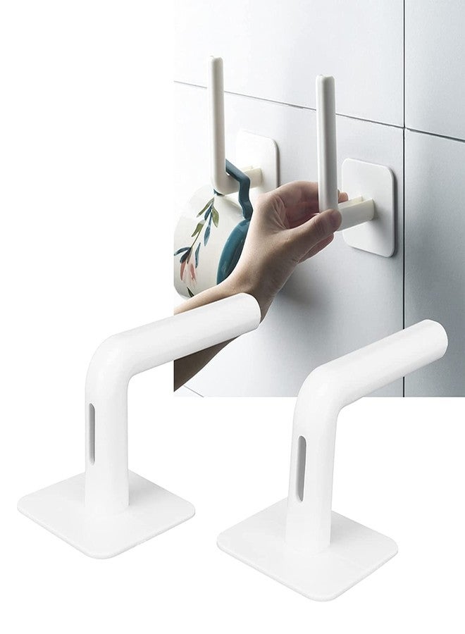 CELLEBII® Shelf Organizer, Punch‑Free Hanging Storage Rack Practical 2Pcs Non‑Marking Sticker ABS for Kitchen for Bathroom - Image 5