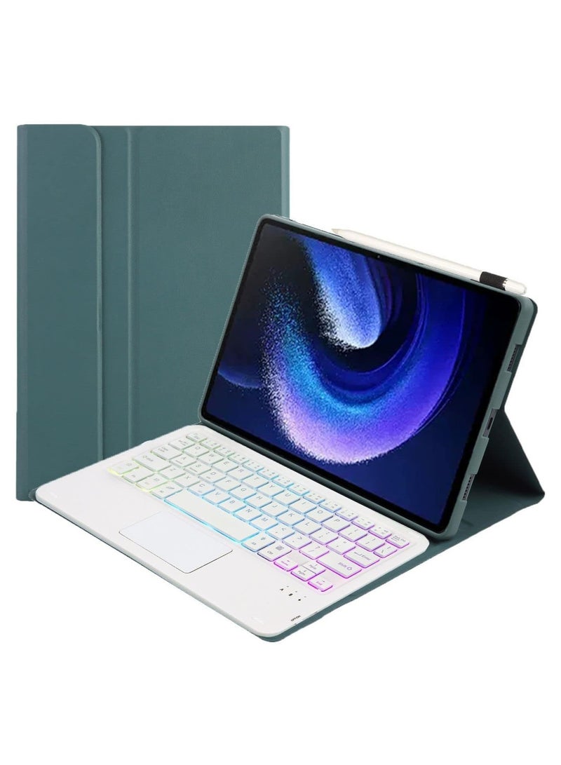 general Touchpad Arabic and English Keyboard Case Compatible With Xiaomi Pad 6/6 Pro 11 Inch 2023, Backlight, Multi-Touch Trackpad, Flip Stand Case with Pencil Holder - Image 1