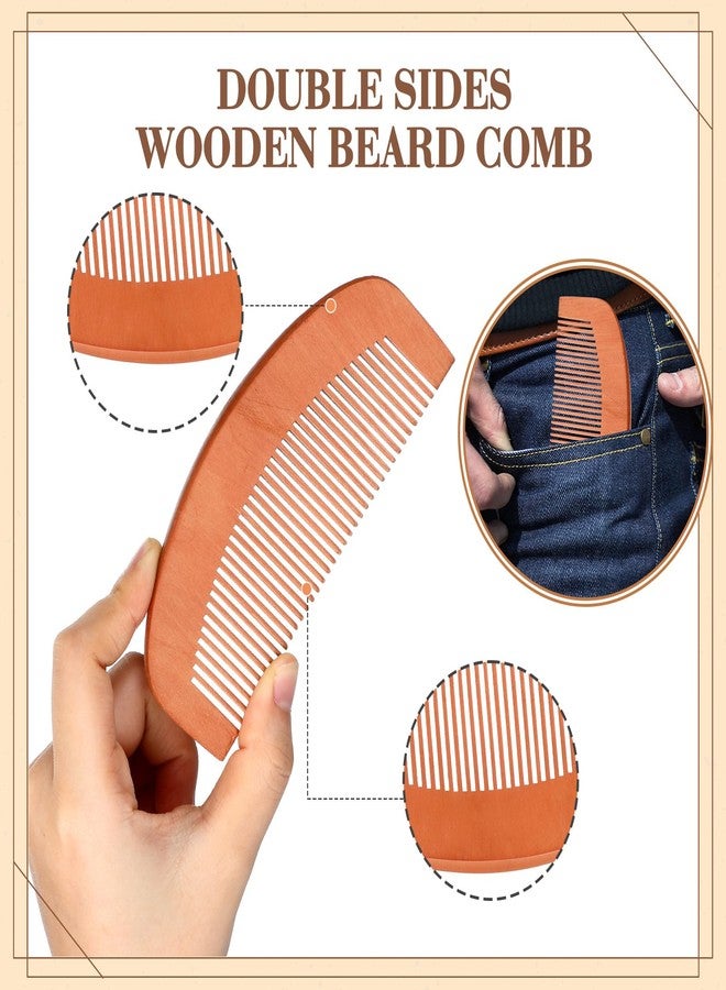 Maitys 10 Sets Beard Brush and Comb Set Bulk Boar Bristle Beard Brush Comb Scissors Kit Gifts for Men Father Colleague Employee Appreciation(Round Brush) - Image 3