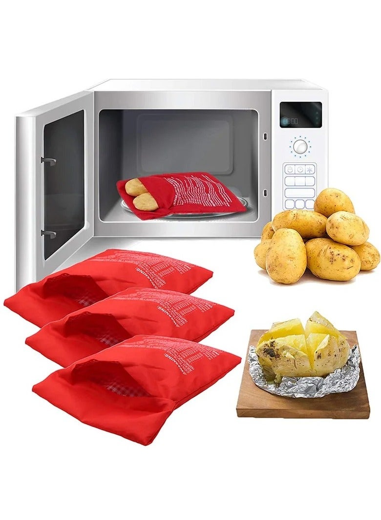 AROAQ Reusable Microwave Potato Cooking Bag Fast Baked Potato Pouch for Perfect Potatoes in Minutes Convenient Kitchen Accessory Red - Image 5
