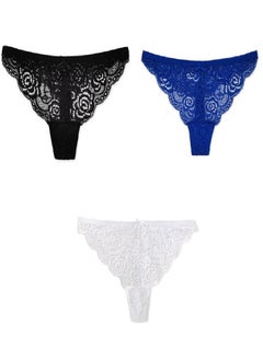 3Pcs/Set Julexy Big Thongs Lace  Women Panties Solid Plus Size Hollow Out Underwear G-string 1XL-4XL Lingerie for Women