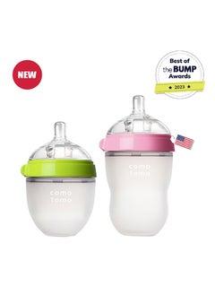 comotomo Combo Natural Feel Baby Bottle 150 ML And Natural Feel Baby Bottle 250 ML, 0 - 6 Months  - Image 1