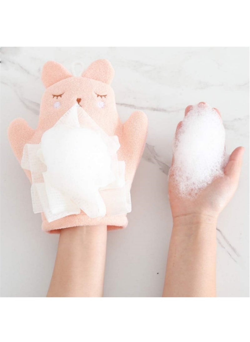 saykfoe 3 Pcs Bath Sponge for Kids Cute Animal Shower Bathing Mitt Loofah Soft Wash Sponge Body Scrub for Baby Toddler  - Image 3
