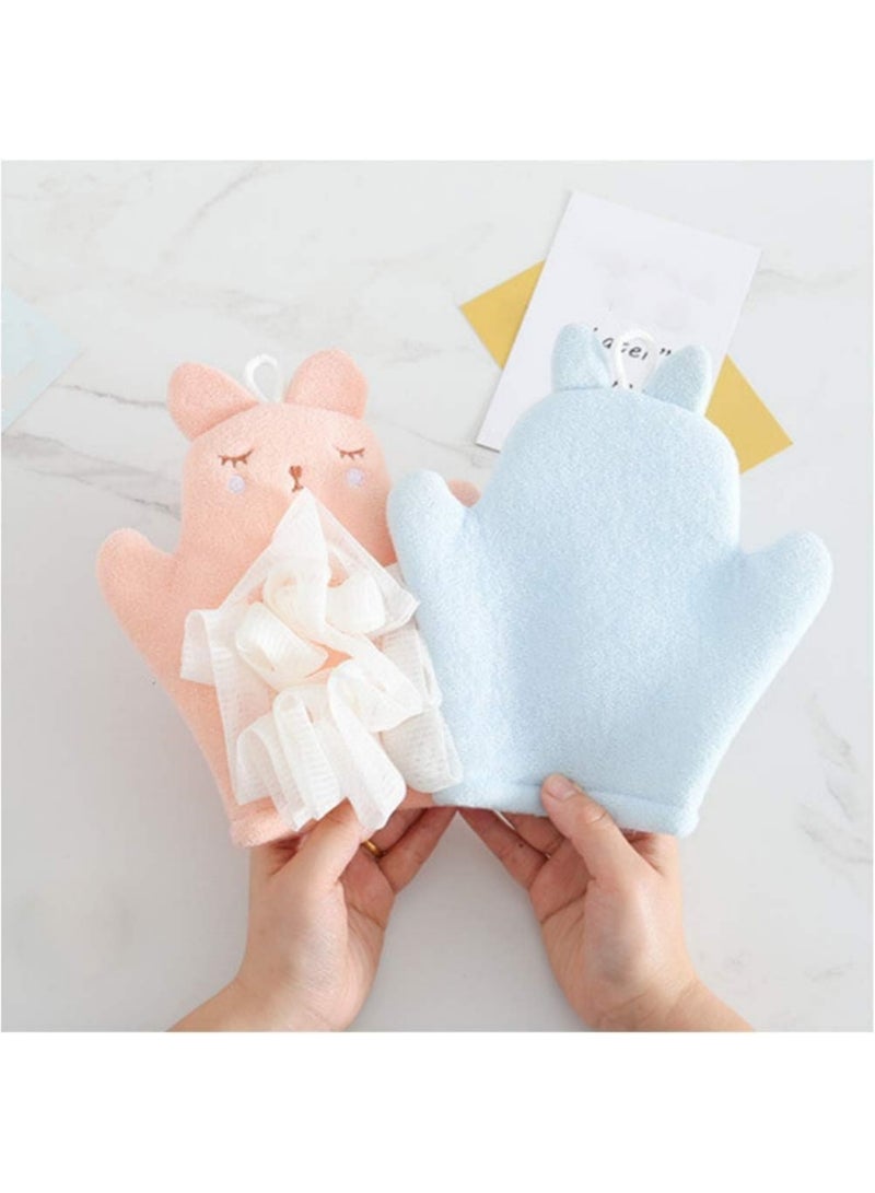 saykfoe 3 Pcs Bath Sponge for Kids Cute Animal Shower Bathing Mitt Loofah Soft Wash Sponge Body Scrub for Baby Toddler  - Image 4